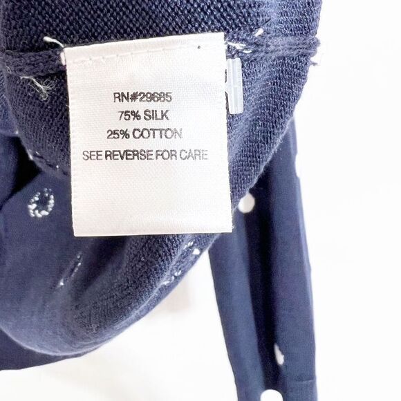 PENDLETON Sweater Cardigan Womens Medium Silk Blend Blue Polka Dots Button Up - Picture 4 of 6